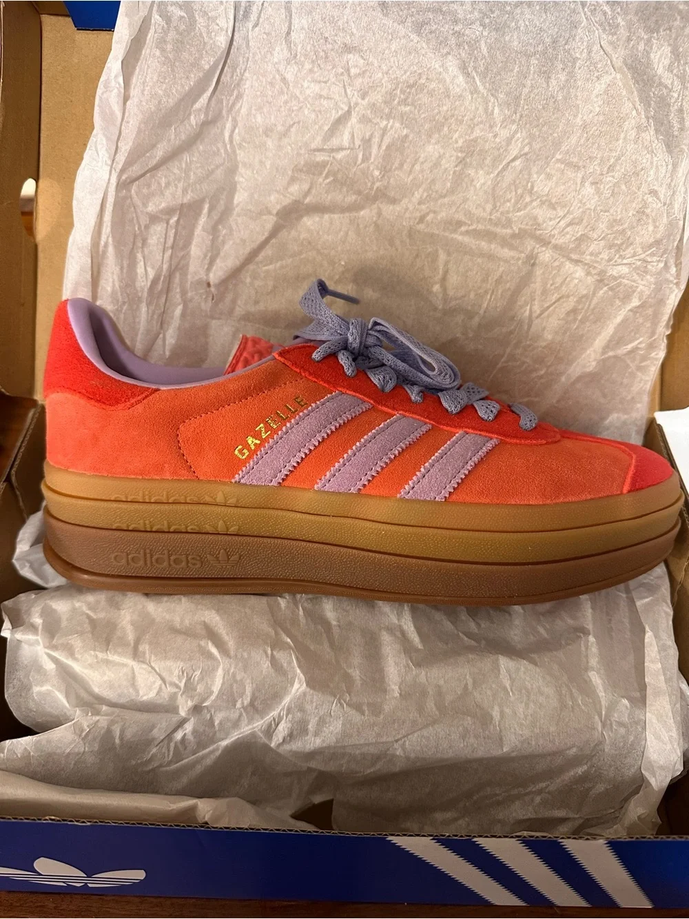 NWT_adidas Gazelle Bold Platform — Semi Flash Red & Powder Plum